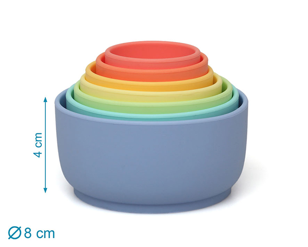 Juguete apilable de silicona 7 pza